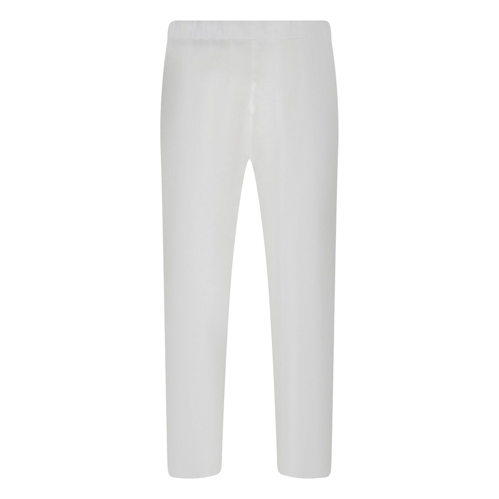 Trousers straight split linen white - Evolve Fashion