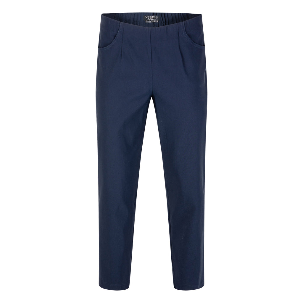Trousers w pockets stretch navy