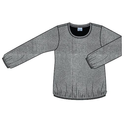 Blouse LS Toby lurex grey