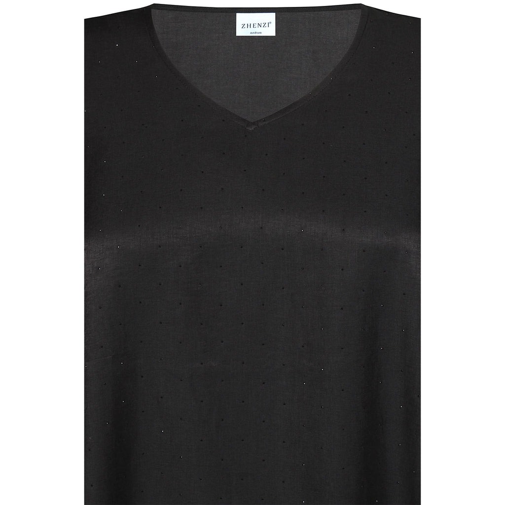 Blouse Tica rhinestones black