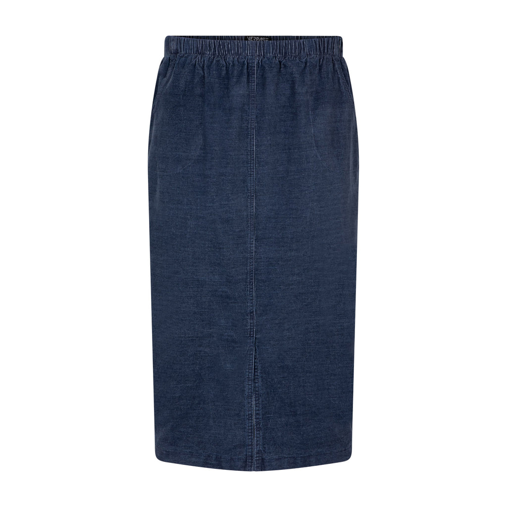 Skirt soft rib denim blue