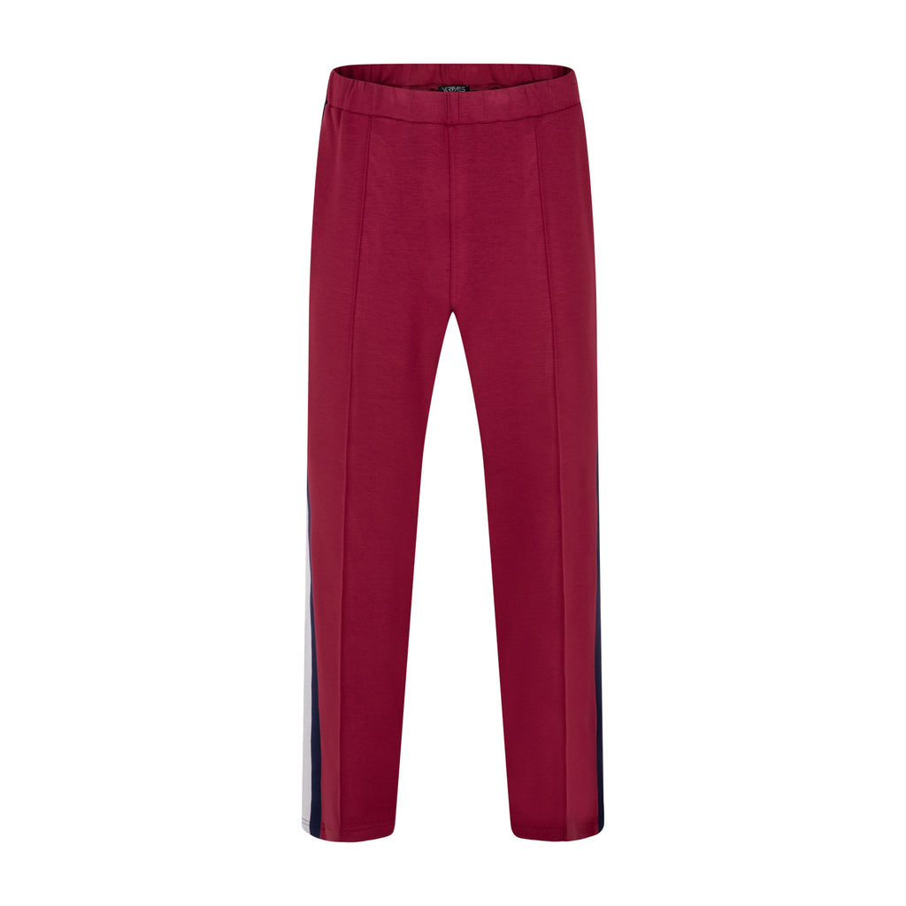 Trousers Stripe burgundy red/navy/off white