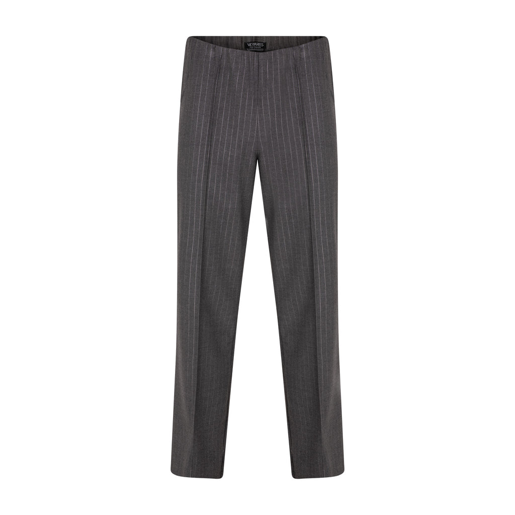 Trousers straight striped grey