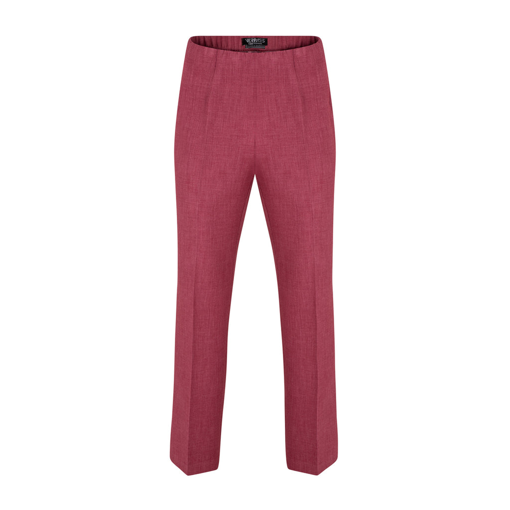 Trousers straight wine red melange