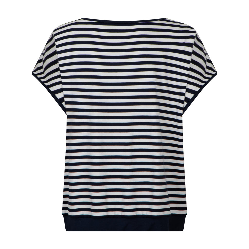 Shirt cap sl lyocell print navy