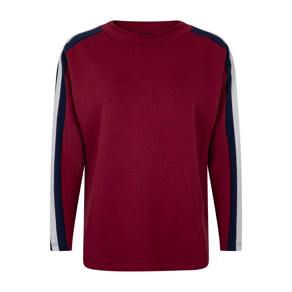 Sweater Stripe burgundy red/navy/off white