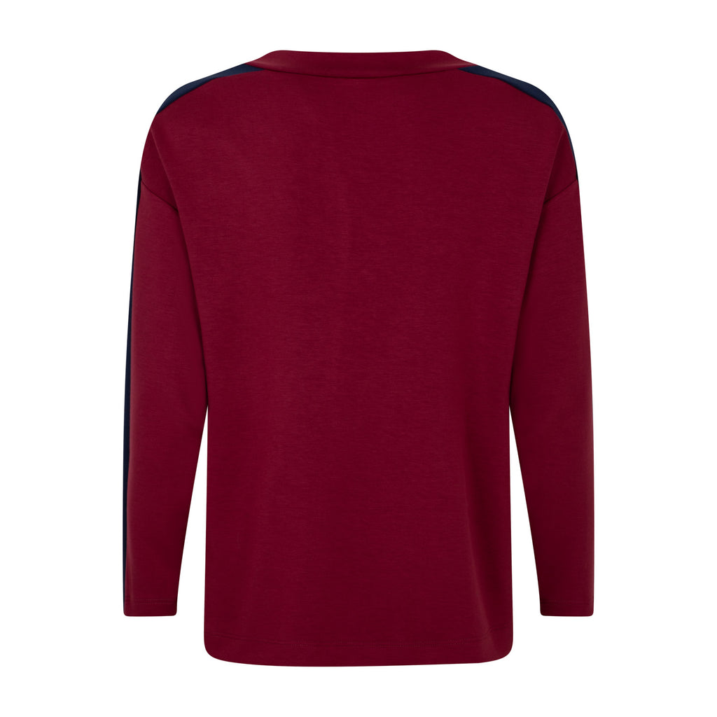 Sweater Stripe burgundy red/navy/off white