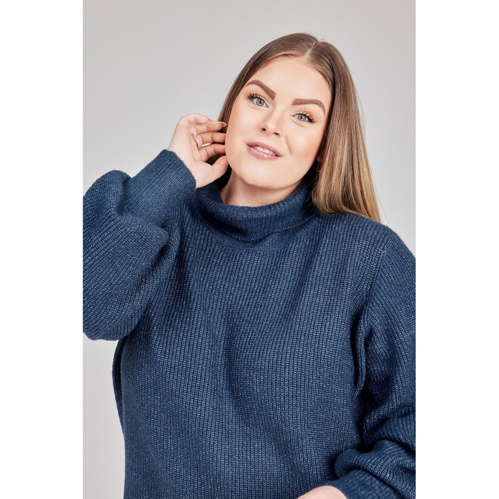 Knitted Dress LS Ballon and rollneck Marmalade Rose