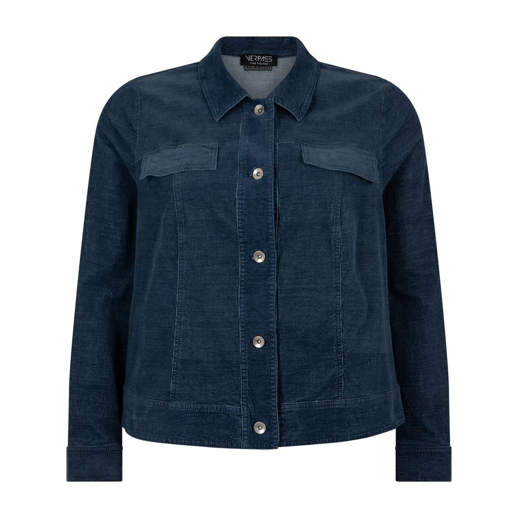 Jacket soft rib denim blue