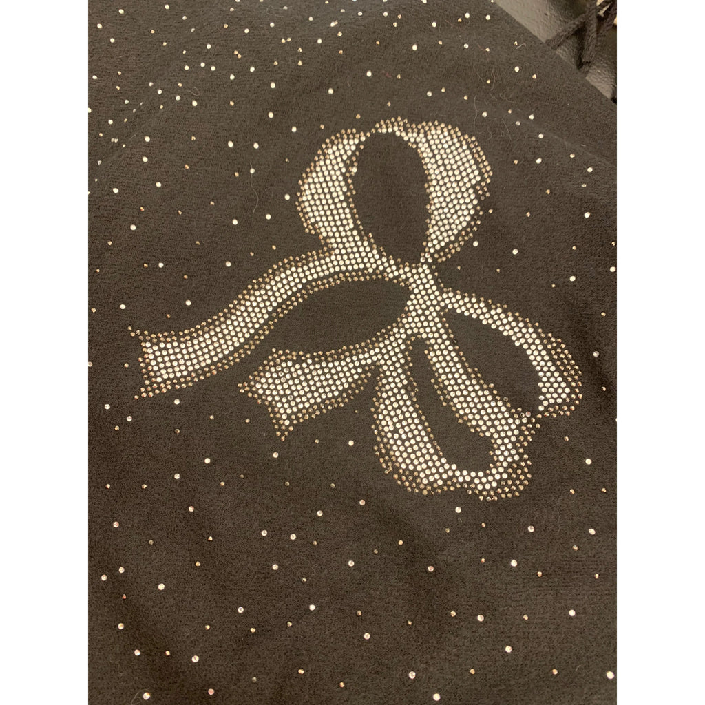 Shawl Rhinestones with bow black
