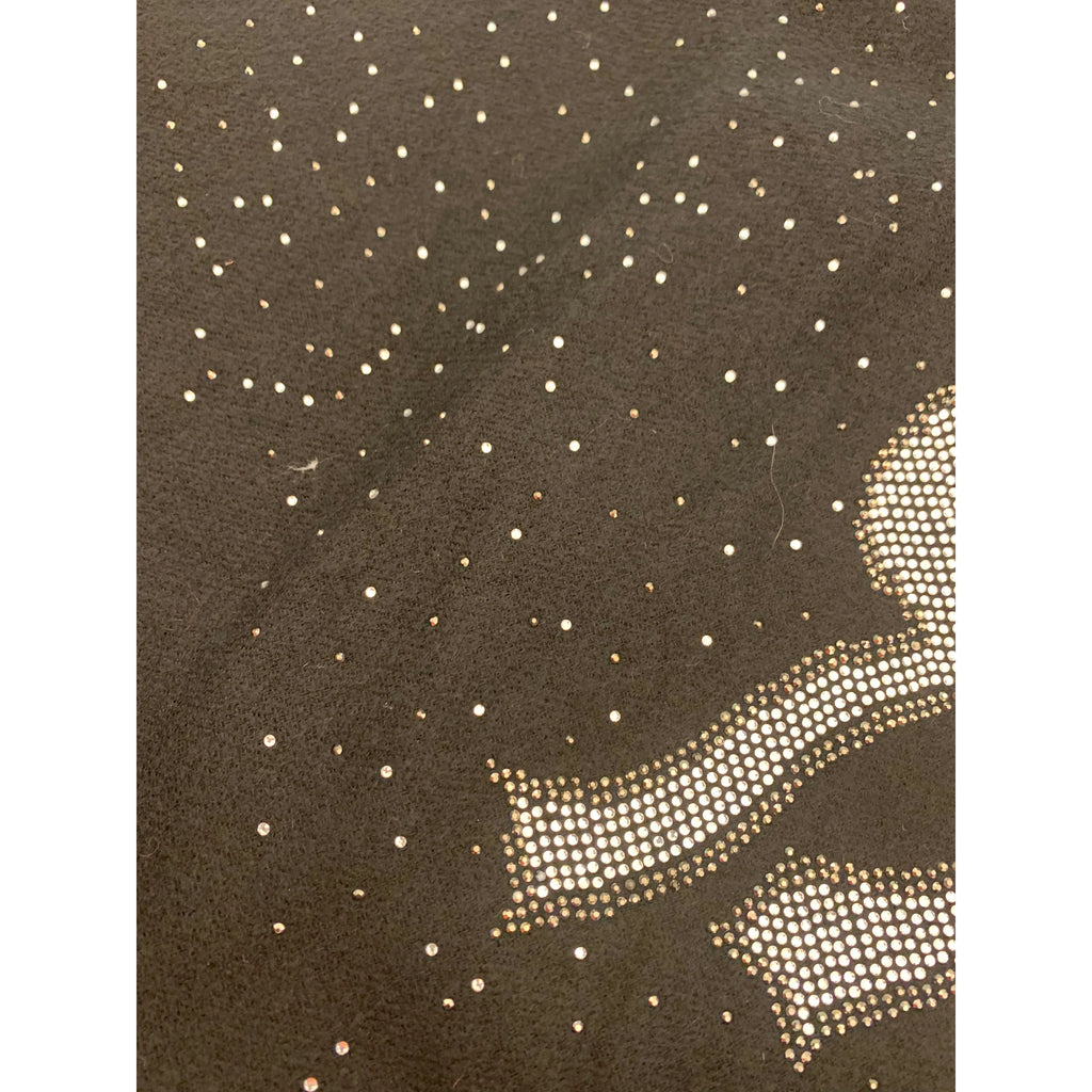Shawl Rhinestones with bow black