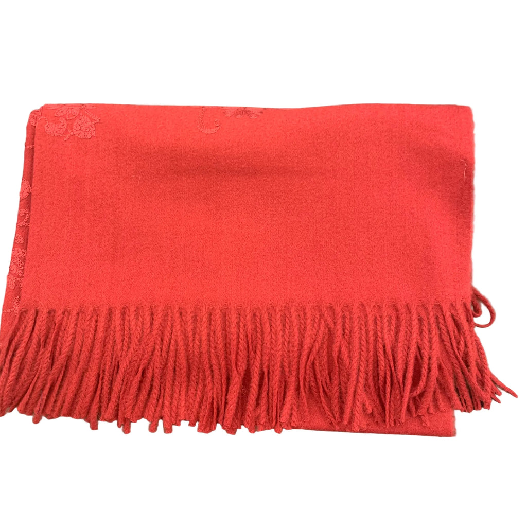 Shawl embroidered burgundy