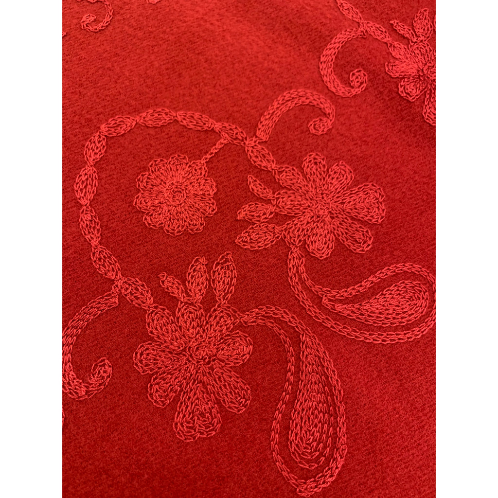 Shawl embroidered burgundy
