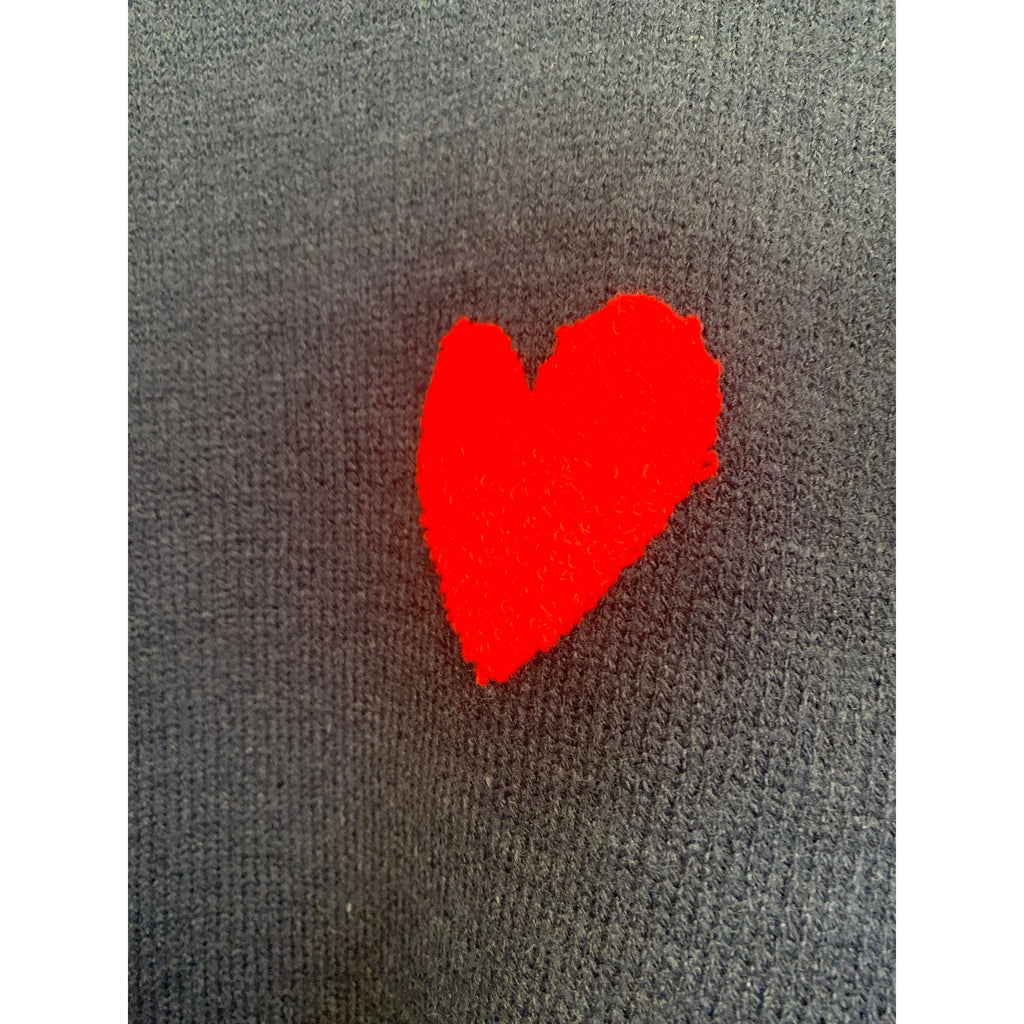 Knitted sweater hearts navy or army