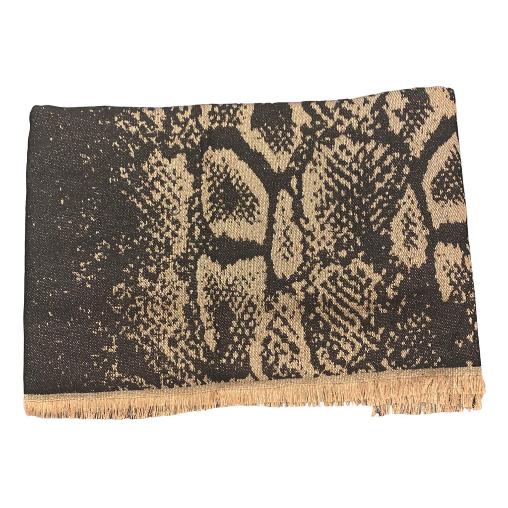 Shawl animal print black/gold
