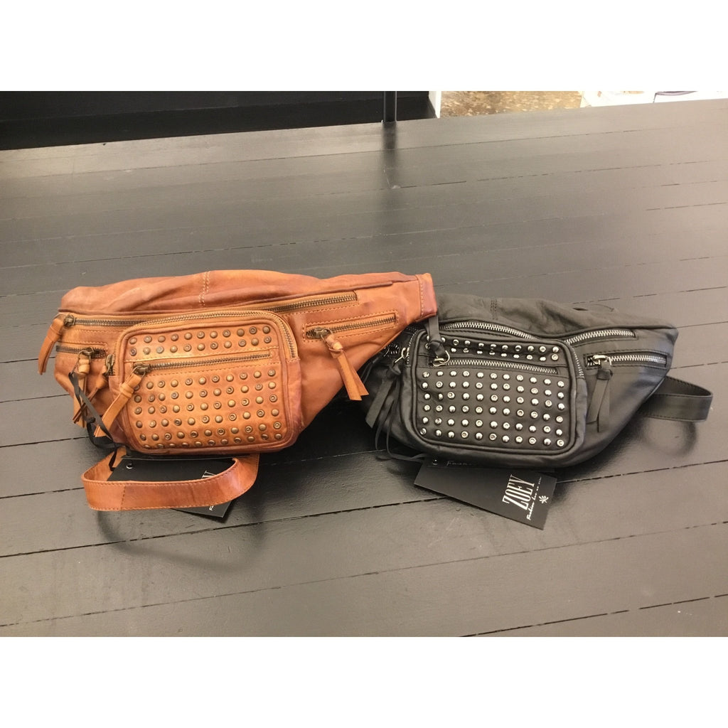 Belt bag studs cognac or black - Evolve Fashion