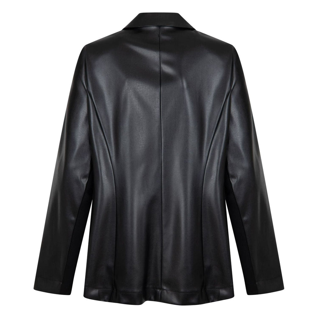 Blazer faux leather mix - Evolve Fashion