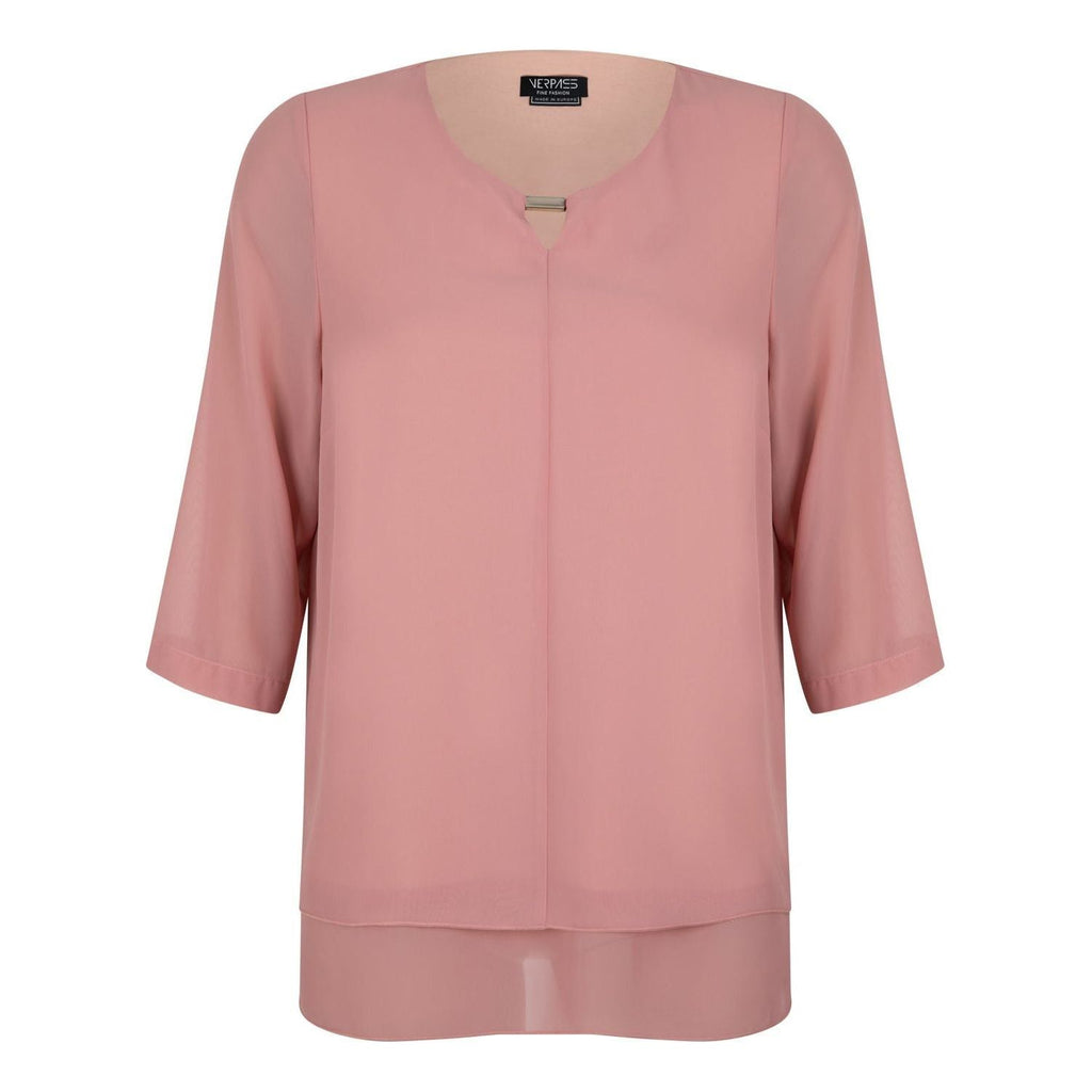 Blouse 3/4 sl chiffon - Evolve Fashion