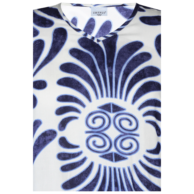 Blouse ENYA print blue dusk - Evolve Fashion