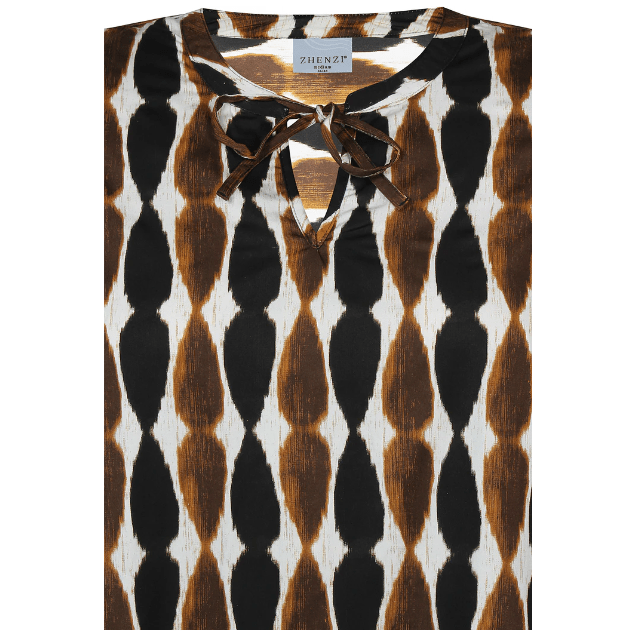 Blouse HANA short sl brown print - Evolve Fashion