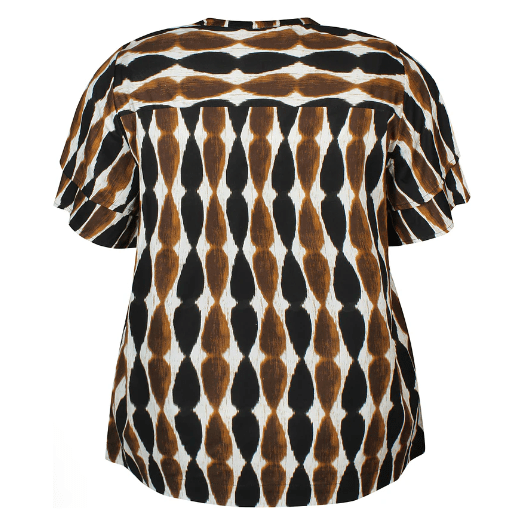 Blouse HANA short sl brown print - Evolve Fashion