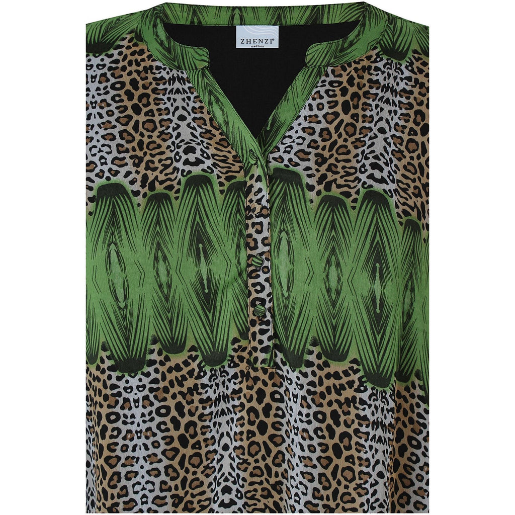 Blouse LILA817 palm leaf - Evolve Fashion