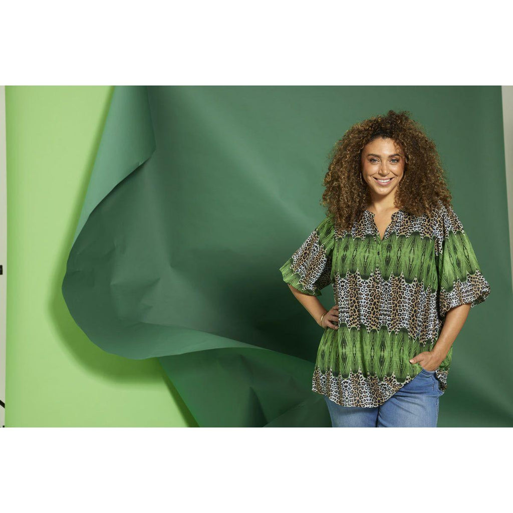 Blouse LILA817 palm leaf - Evolve Fashion
