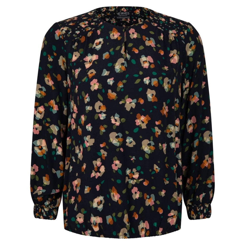 Blouse long sl viscose flowers - Evolve Fashion