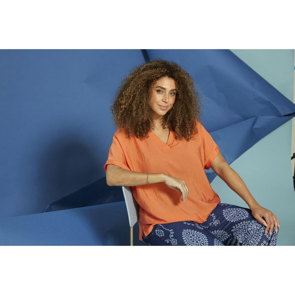 Blouse MARI coral poppy - Evolve Fashion