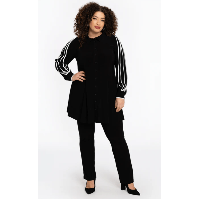Blouse piping DOLCE black - Evolve Fashion