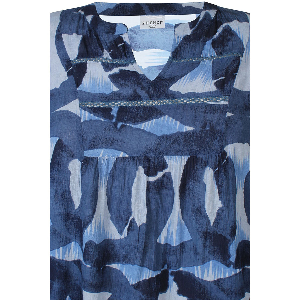 Blouse Sini visc True Blue - Evolve Fashion