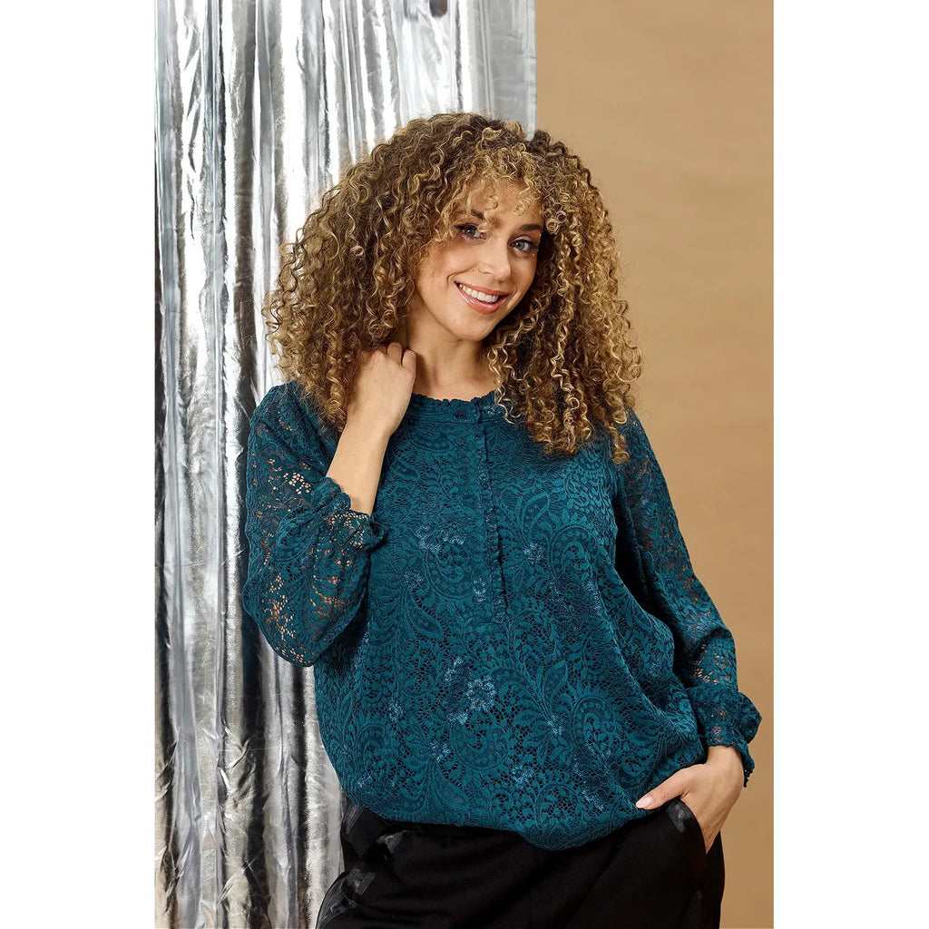 Blouse TIST lace Green - Evolve Fashion