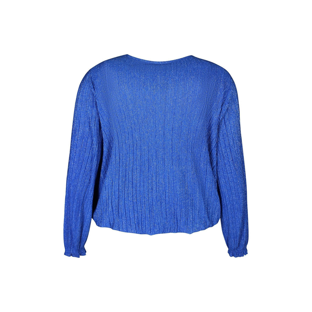 Blouse V lurex Sapphire blue - Evolve Fashion