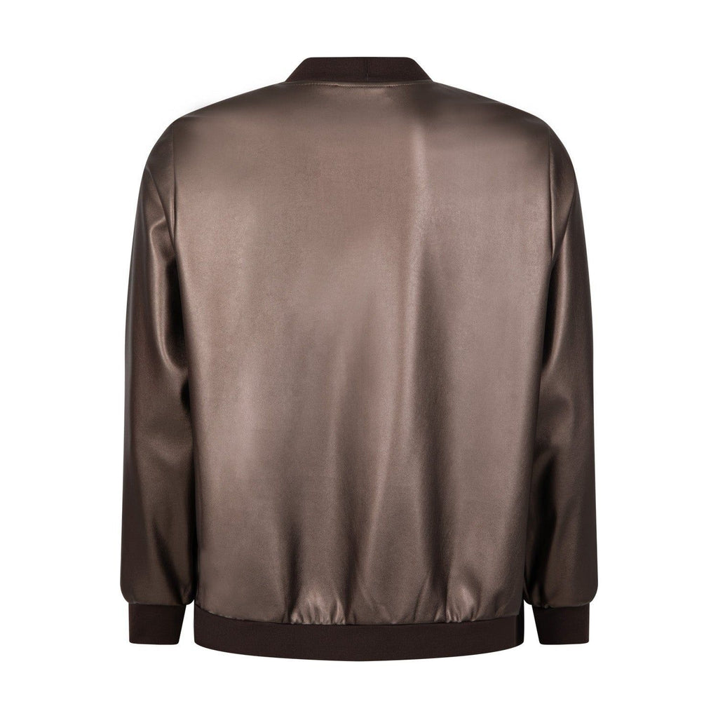 Blouson faux leather chocolat - Evolve Fashion