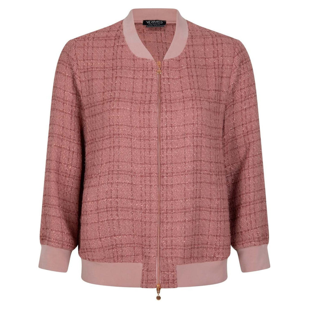 Blouson tweed mix soft pink - Evolve Fashion