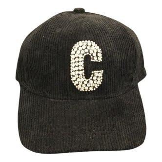 Cap C rhinestones velvet black - Evolve Fashion