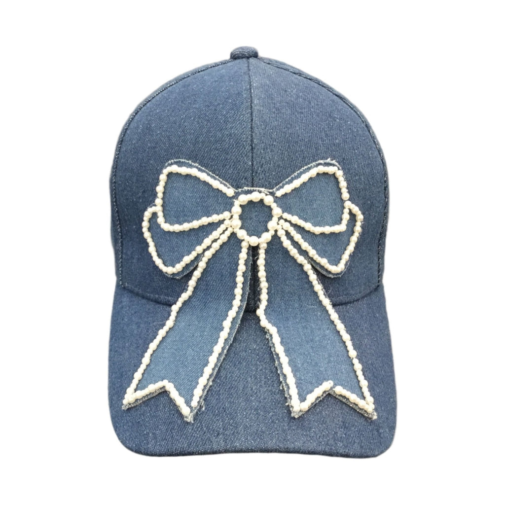 Cap jeans BOW pearls - Evolve Fashion