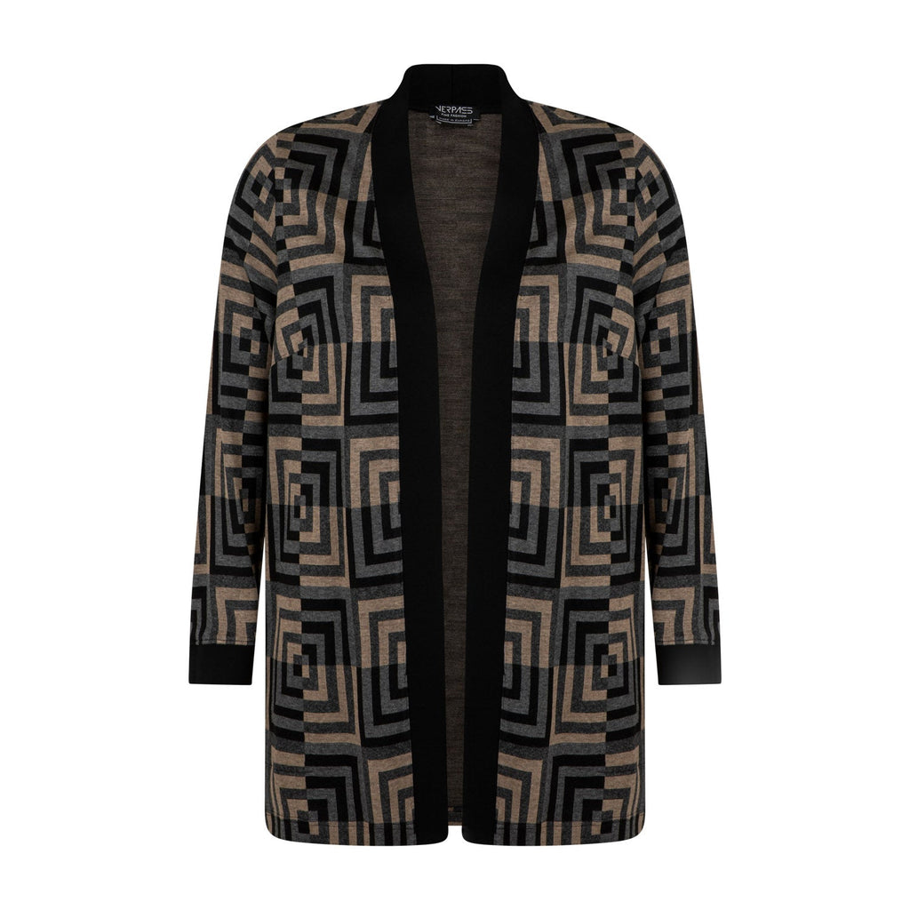 Cardi Squares grey/black - Evolve Fashion