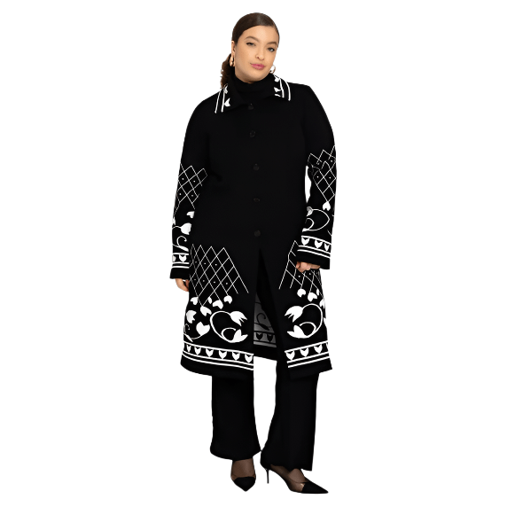 Cardigan REGINA print Black/white - Evolve Fashion