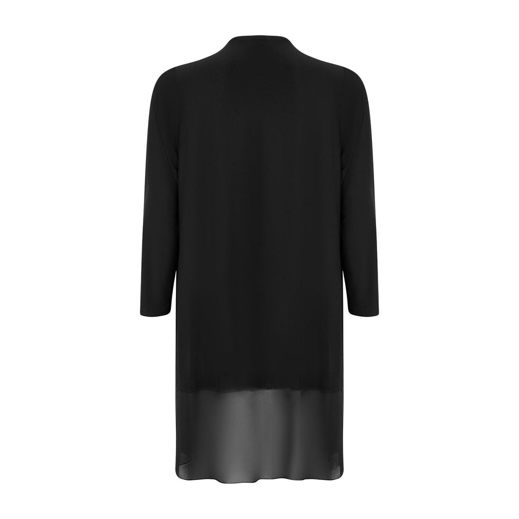 Cardigan slinky mix chiffon black - Evolve Fashion