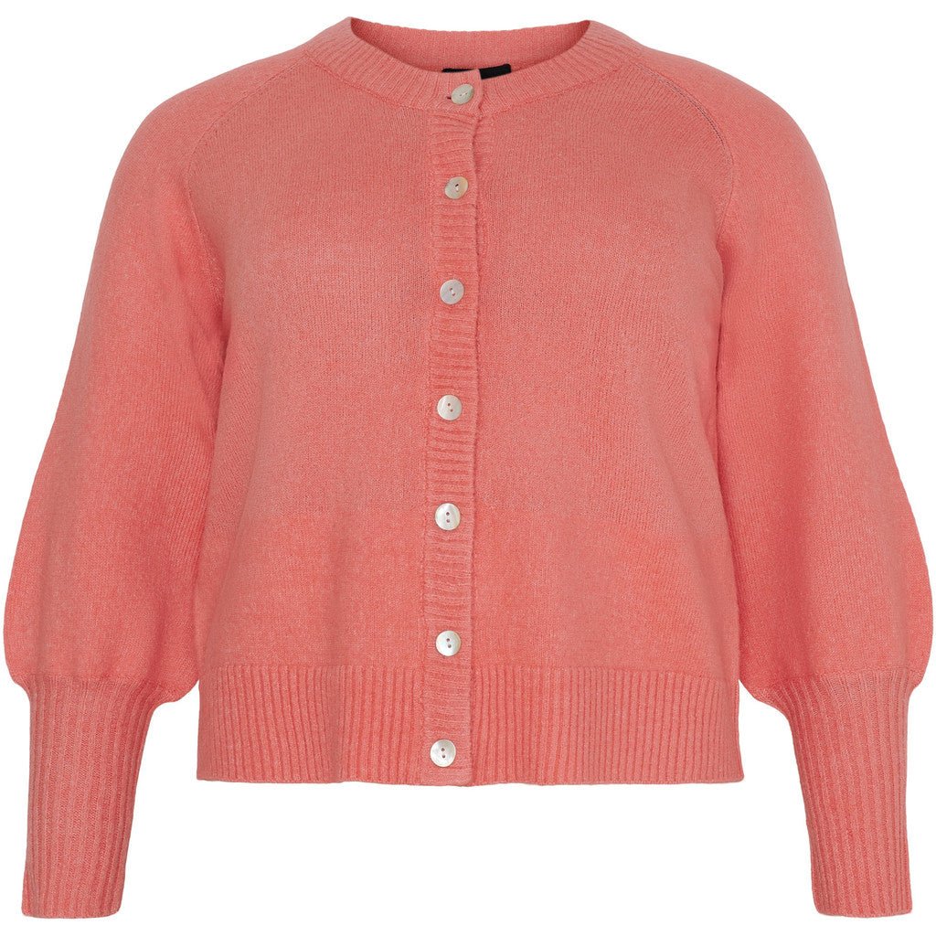 Cardigan w. buttons and balloon sl Marmalade Rose - Evolve Fashion