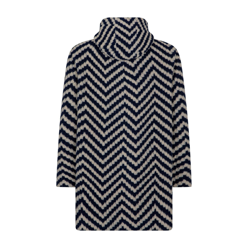 Coat w hood navy/off white - Evolve Fashion