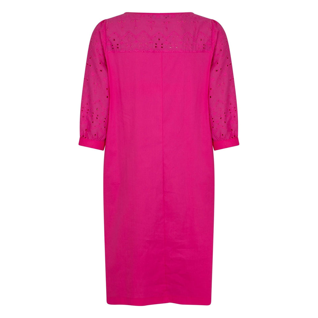 Dress broderie mix fuchsia - Evolve Fashion