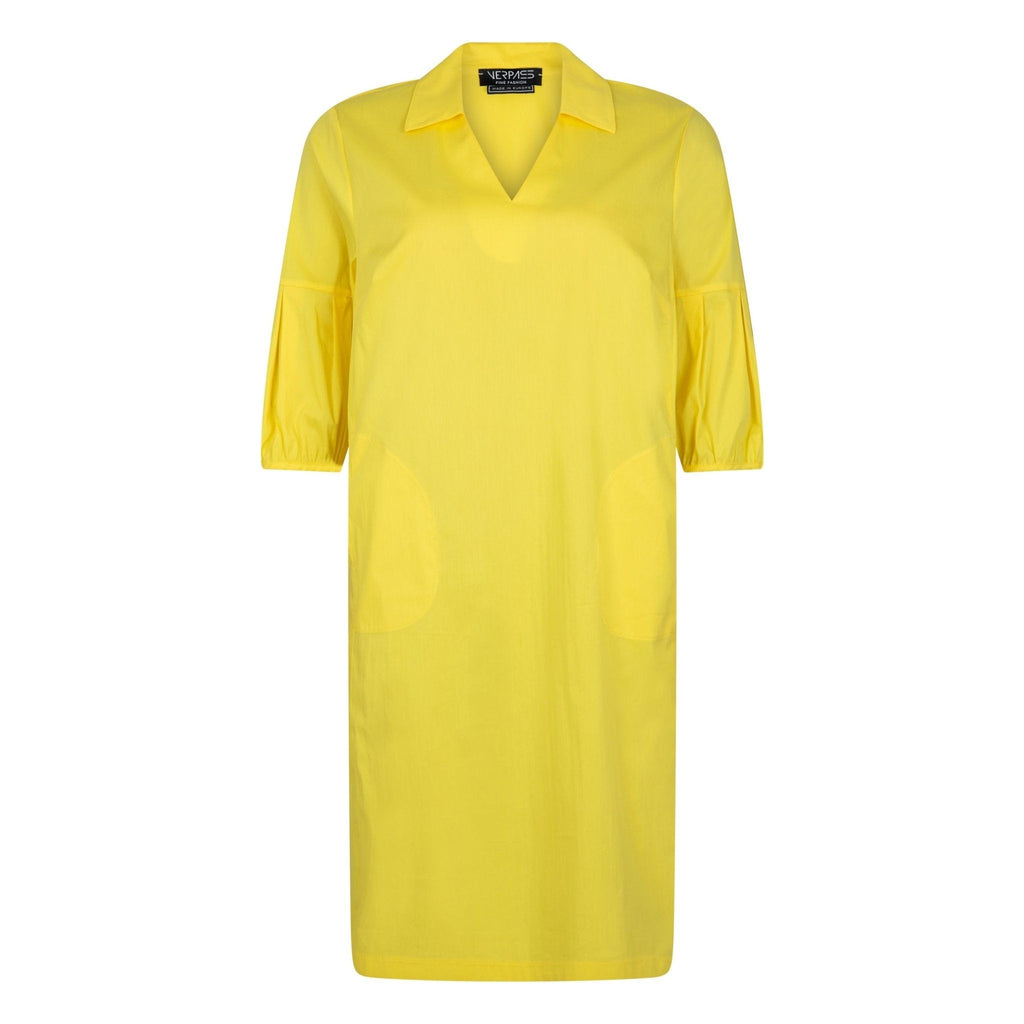 Dress cotton stretch yellow - Evolve Fashion