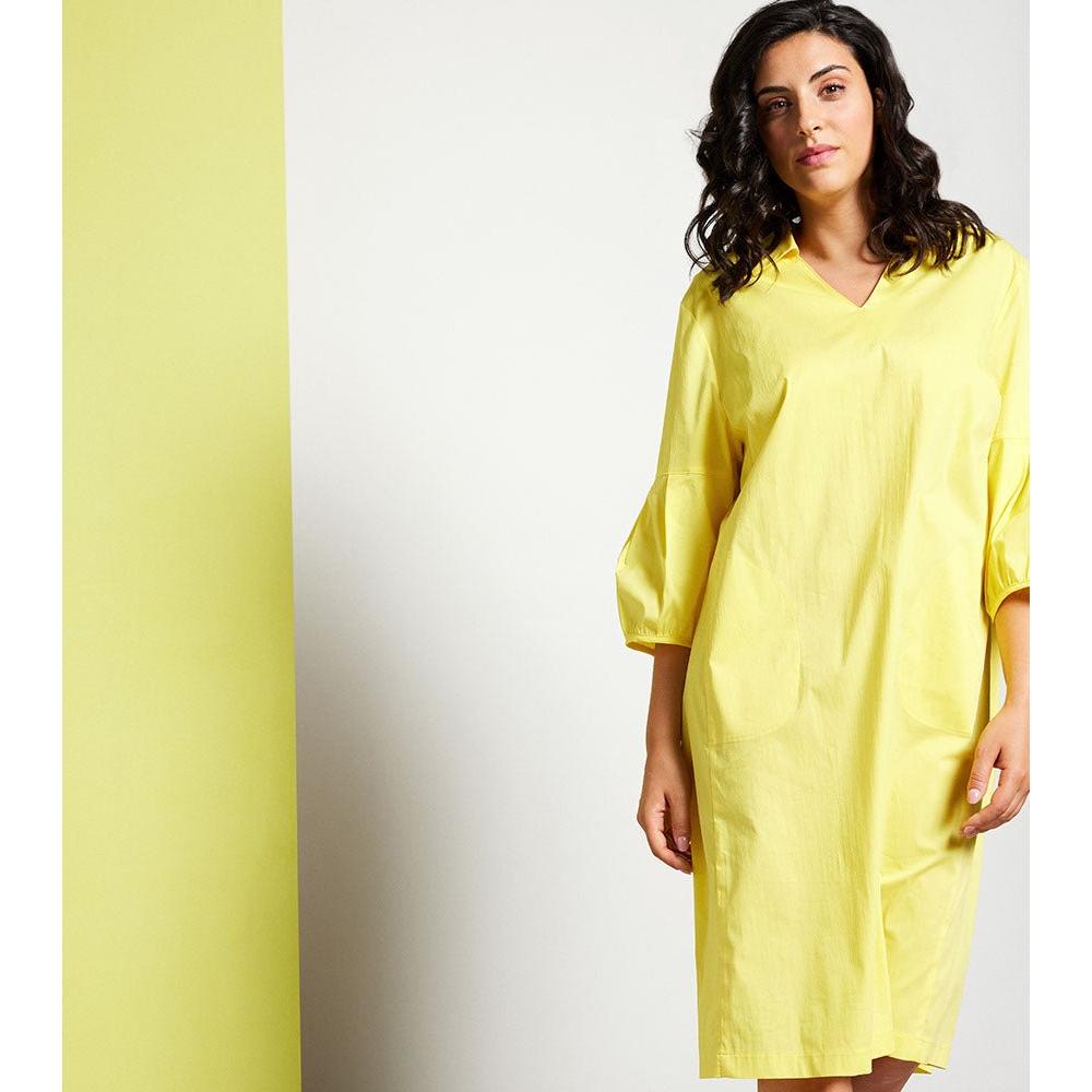 Dress cotton stretch yellow - Evolve Fashion