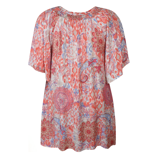 Dress LYNE sh sl coral poppy - Evolve Fashion