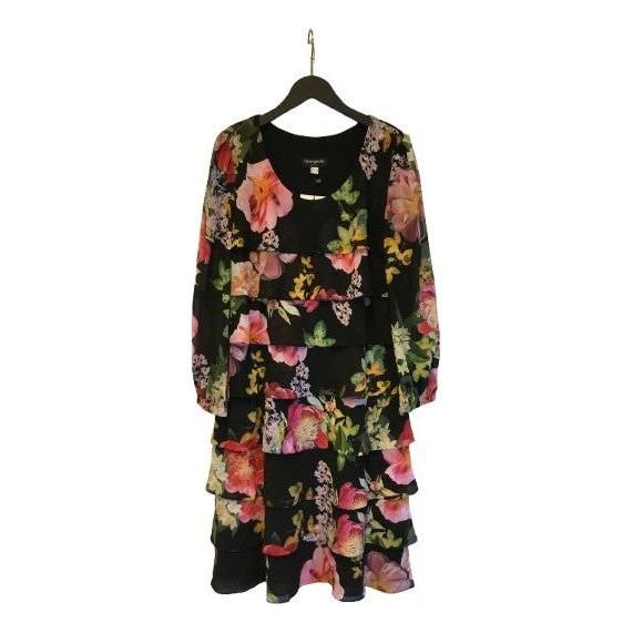 Dress MIAMI layers chiffon print - Evolve Fashion