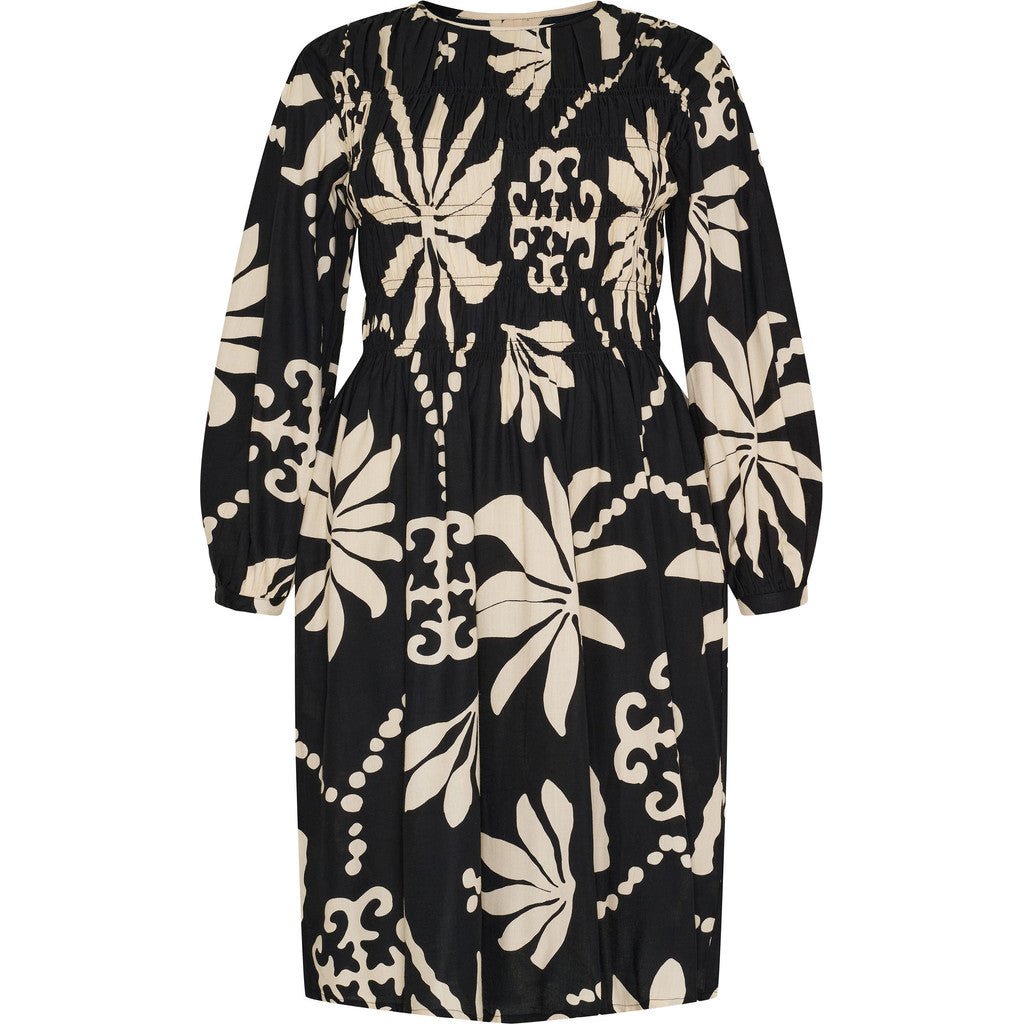 Dress smock top black off white - Evolve Fashion