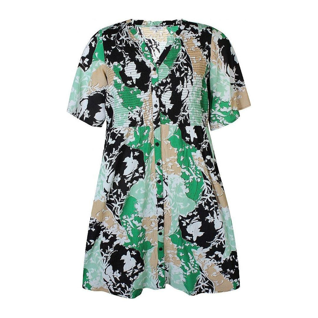 Dress Smog print Summer Sage - Evolve Fashion