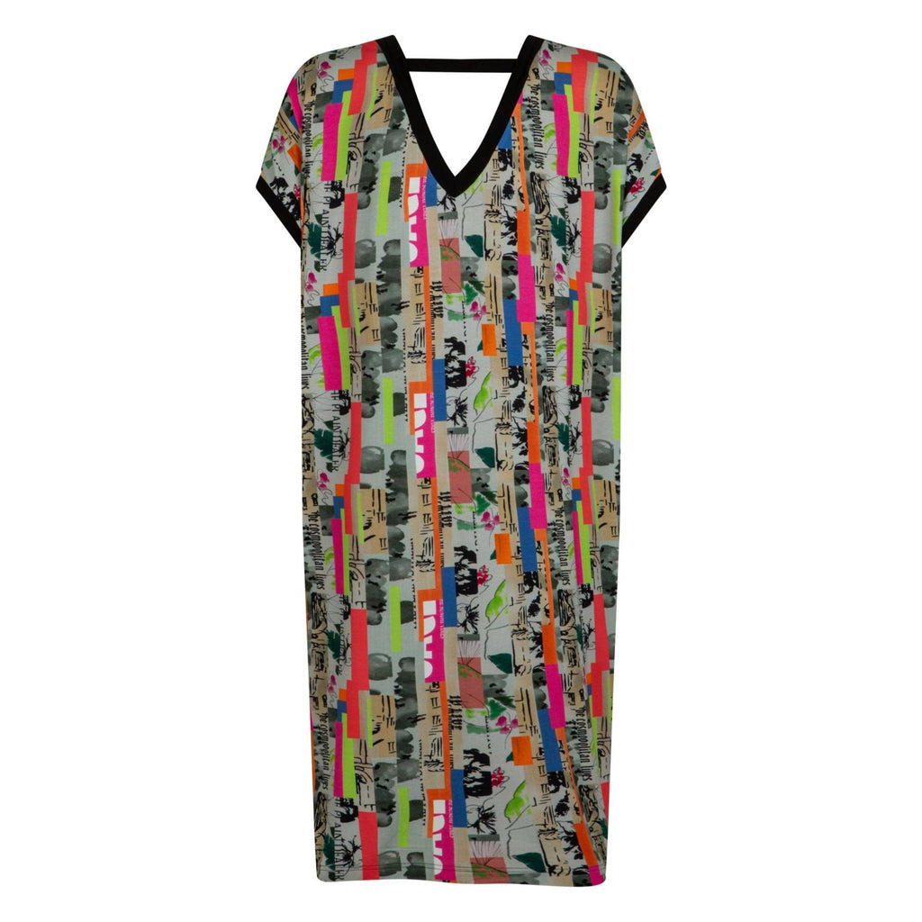 Dress V jersey print multi - Evolve Fashion